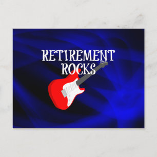 Retirement Rocks, Rocking Guitar Postcard