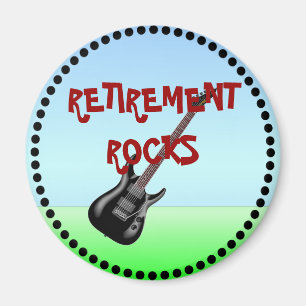 Retirement Rocks with Black Frame Magnet