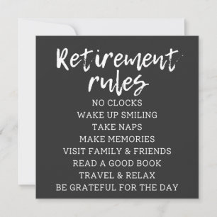 Retirement Rules Sign, Retirement Gift Sign Invitation