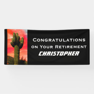 Retirement Saguaro Cactus Arizona Jumbo Banner