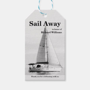 Retirement sailing Sail Away Sailboat formal Gift Tags