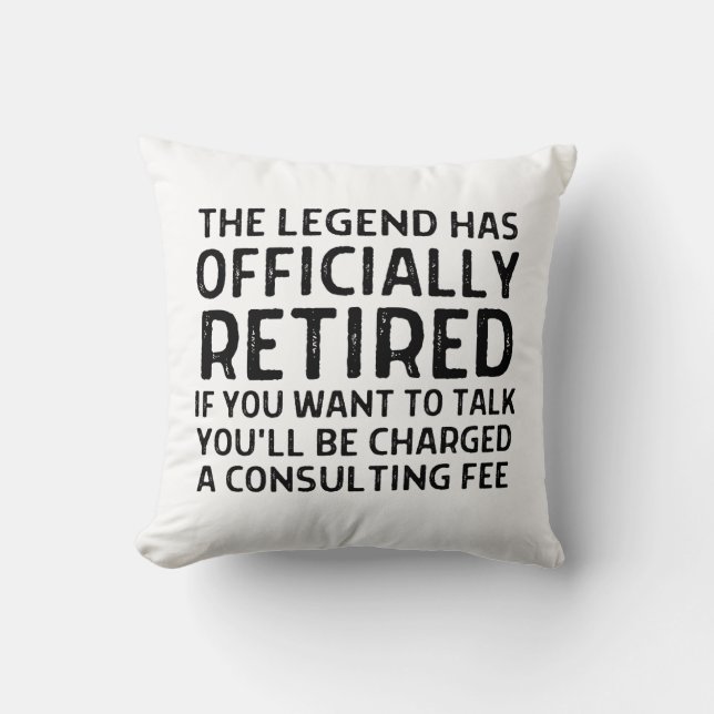Retirement saying throw pillow (Front)
