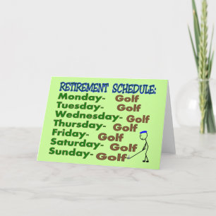 Retirement Schedule GOLFER Holiday Card
