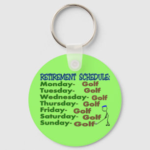 Retirement Schedule GOLFER Keychain
