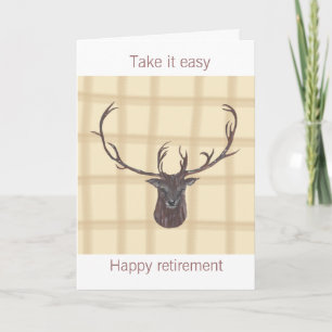 Retirement Stag's Head greeting card