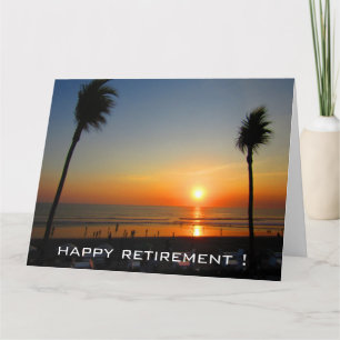 retirement sunset palms card