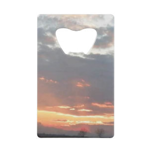 Retirement sunset photo new beginning credit card bottle opener