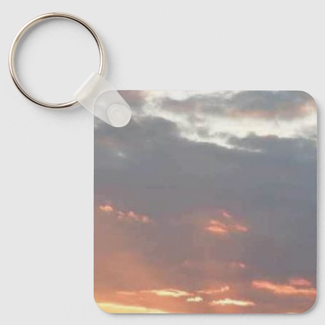 Retirement sunset photo new beginning keychain (Front)