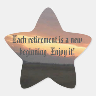 Retirement sunset star sticker