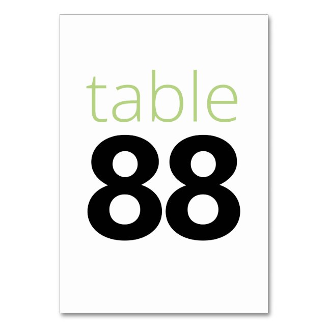 retirement table number (Back)