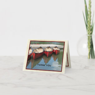 Retirement Thank You Note, Three Red Canoes Card
