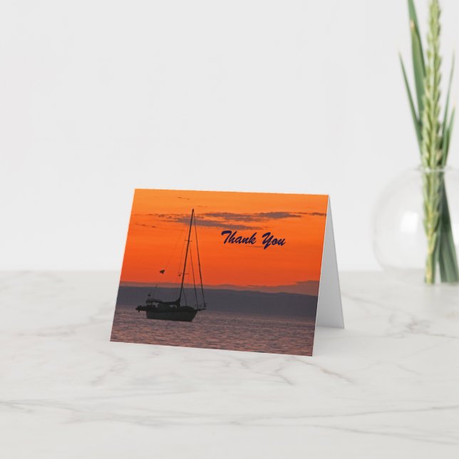 Retirement Thank You Sailboat at Sunset (Front)