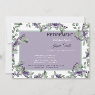 Retirement "that doesn't suck" Lavender  Invitation