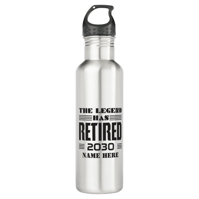 Retirement The Legend Has Retired Personalized 710 Ml Water Bottle (Front)