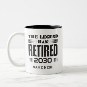 Retirement The Legend Has Retired Personalized Two-Tone Coffee Mug