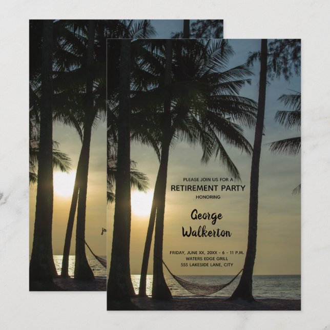 Retirement Theme - Party Invitation (Front/Back)