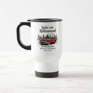 Retirement Travel Theme Classic Retro Car Rolling Mug