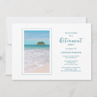 Retirement Tropical Beach Themed Party Invitation