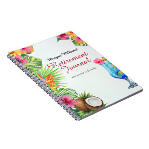 Retirement Tropical Summer Dine & Cocktail Party Notebook