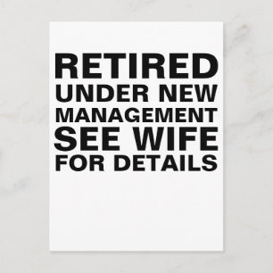 Retirement Under New Management Card, Retire and R Holiday Postcard