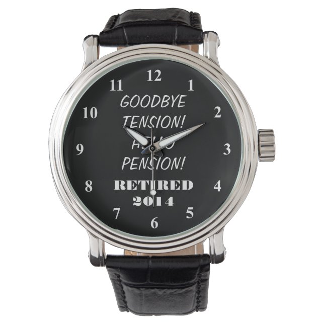 Retirement watch with personalized message & year (Front)