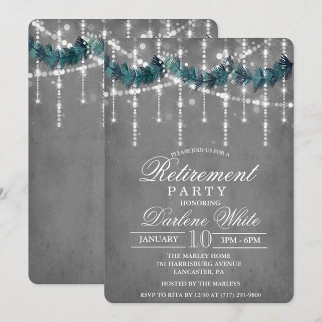 Retirement Winter Holiday Party Invitation (Front/Back)