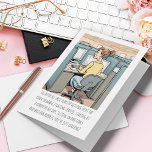 Retiring Female Office Worker Funny Custom Text Card<br><div class="desc">This funny retirement card features a cartoon of a female employee in an office cubicle. This cute card lists some tasks and routines of daily work life and questions if it's being left behind. Click "Personalize this Template" to easily change or remove the featured text.</div>