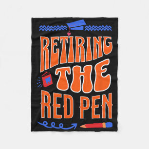 Retiring The Red Pen Funny Teacher Farewell Humour Fleece Blanket