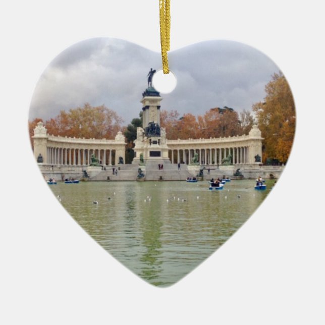 Retiro Park, Madrid, Spain Ceramic Ornament (Front)