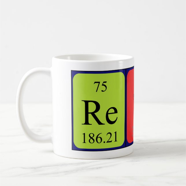 Reto periodic table name mug (Left)