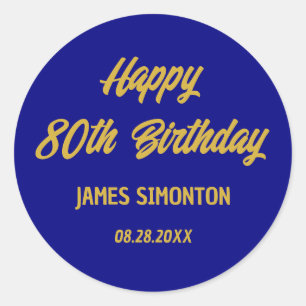 Reto Script 80th Birthday Envelope Seal