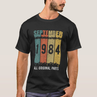 Reto Vintage 36Th Birthday Tee, Born In September T-Shirt