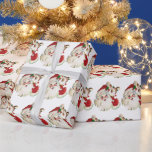 reto vintage Christmas Santa reindeer tiled party Wrapping Paper<br><div class="desc">design by www.etsy.com/shop/VanityFlairDesigns</div>