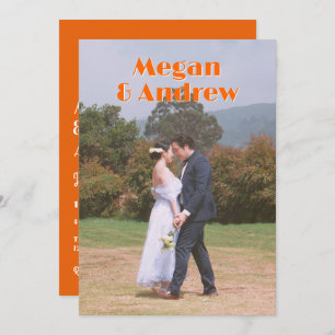 Reto wedding photo invitation