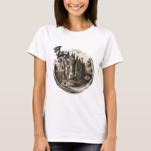 Retor Vintage Haunted Mansion of Dracula and a Bat T-Shirt