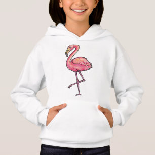 Retouche à capuchon pour filles - Flamant rose