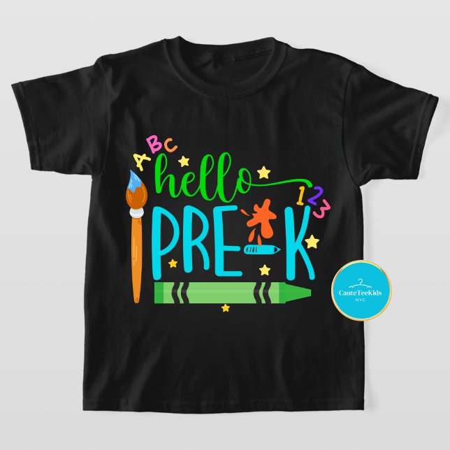Retour à la chemise scolaire | Bonjour T-shirt pré (Créateur téléchargé)