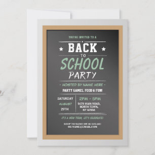 Retour À La Fête De L'École Chalkboard Invitation