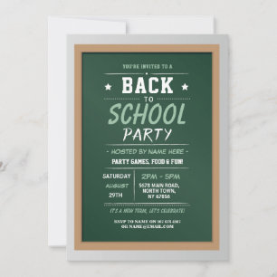 Retour À La Fête De L'École Invitation Verte De Ch
