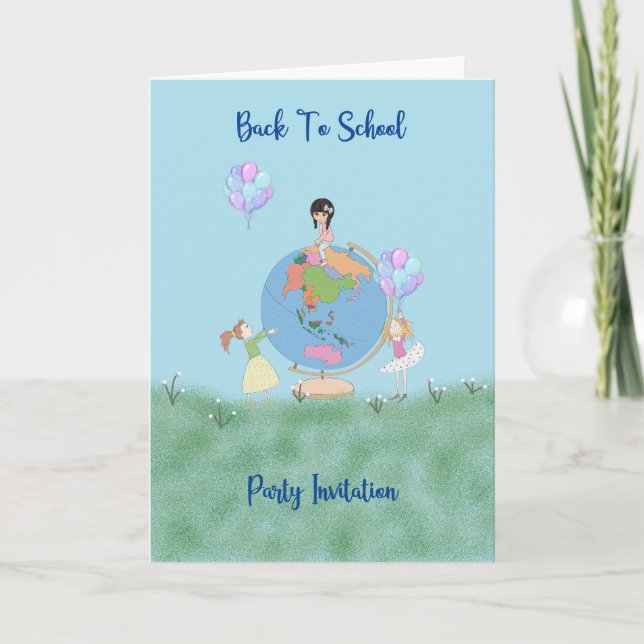 Retour à la fête scolaire Invitation Jeunes enfant (Devant)