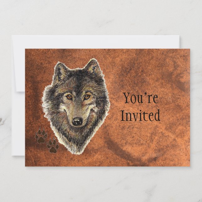 Retour à la nature, loup, Invitation d'anniversair (Devant)