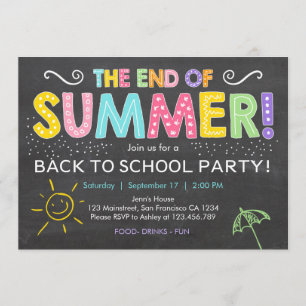 Retour à l'école à la fin de l'été Invitation à la