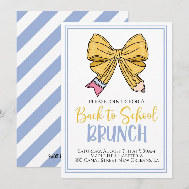Retour à l'école Brunch Invitation (Devant / Derrière)
