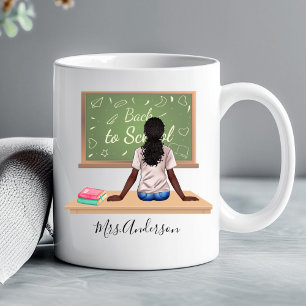 Retour à l'école Chalkboard enseignant Mug Curly B