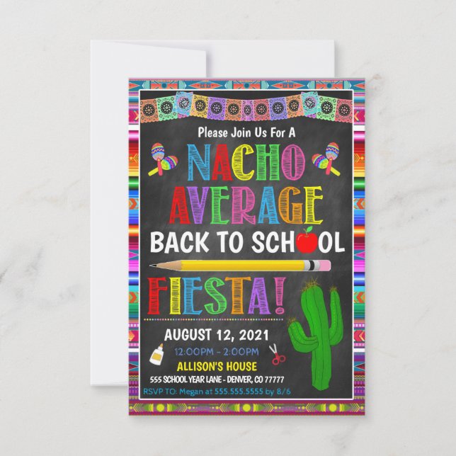 Retour À L'École Fête Invitation (Devant)