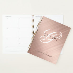 Retour à l'école Monogramme Quotidien Rose