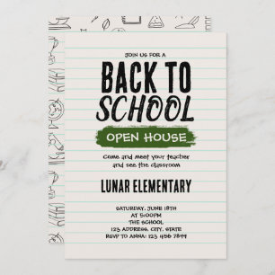 Retour à l'école open house Invitation