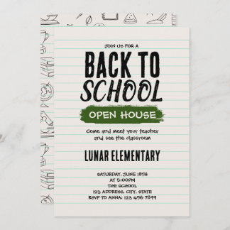 Retour à l'école open house Invitation