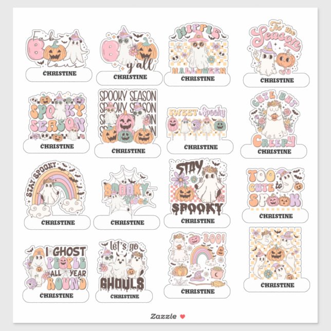Retour à l'école Stickers Halloween Assortiment (Feuille)