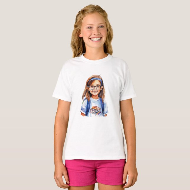 Retour à l'école T-shirt filles (Devant entier)